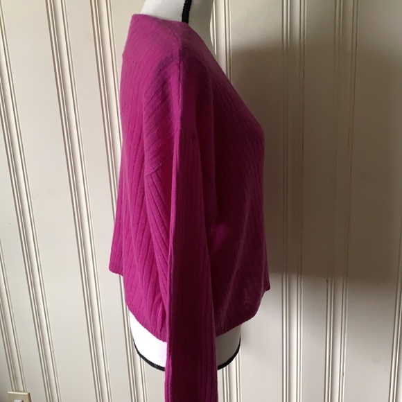 Free People Purple Ribbed Cashmere Sweater Size S NEW - Picture 4 of 6